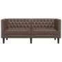Sofá Chesterfield de 2 plazas cuero artificial marrón by , Sofas - Ref: Foro24-372661, Price: 256,17 €, Discount: %
