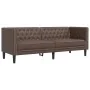 Sofá Chesterfield de 3 plazas cuero artificial marrón by , Sofas - Ref: Foro24-372668, Price: 266,61 €, Discount: %