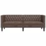 Sofá Chesterfield de 3 plazas cuero artificial marrón by , Sofas - Ref: Foro24-372668, Price: 266,61 €, Discount: %