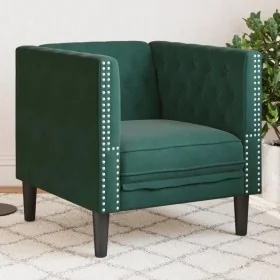 Sillón Chesterfield de terciopelo verde oscuro by , Sofas - Ref: Foro24-372675, Price: 160,59 €, Discount: %