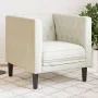 Sillón Chesterfield de terciopelo blanco crema by , Sofas - Ref: Foro24-372680, Price: 158,74 €, Discount: %