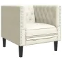 Sillón Chesterfield de terciopelo blanco crema by , Sofas - Ref: Foro24-372680, Price: 158,74 €, Discount: %
