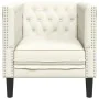 Sillón Chesterfield de terciopelo blanco crema by , Sofas - Ref: Foro24-372680, Price: 158,74 €, Discount: %
