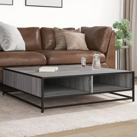 Mesa centro madera ingeniería y metal gris Sonoma 100x100x30 cm de , Mesas de centro - Ref: Foro24-848777, Precio: 81,01 €, D...
