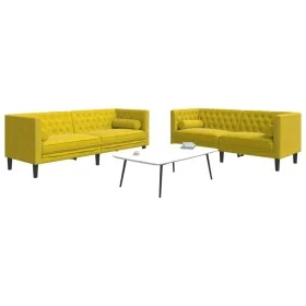 Set de sofás Chesterfield y cojines 2 pzas terciopelo amarillo by , Sofas - Ref: Foro24-3209297, Price: 619,25 €, Discount: %