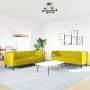 Set de sofás Chesterfield y cojines 2 pzas terciopelo amarillo by , Sofas - Ref: Foro24-3209297, Price: 619,25 €, Discount: %