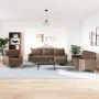 Juego de sofás con reposapiés 4 piezas tela marrón by , Sofas - Ref: Foro24-3278298, Price: 671,26 €, Discount: %