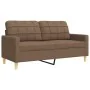 Juego de sofás con reposapiés 4 piezas tela marrón by , Sofas - Ref: Foro24-3278298, Price: 671,26 €, Discount: %