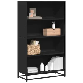 Estantería de madera de ingeniería negra 80,5x35x139 cm by , Bookcases and shelves - Ref: Foro24-3300845, Price: 116,95 €, Di...