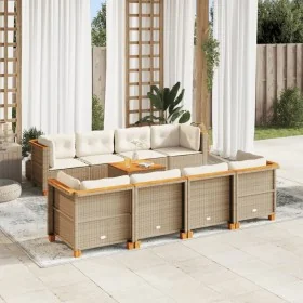Set de sofás de jardín con cojines 9 pzas ratán sintético beige von , Gartensets - Ref: Foro24-3261769, Preis: 675,43 €, Raba...