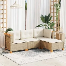 Juego de sofás jardín con cojines 4 pzas ratán sintético beige von , Gartensets - Ref: Foro24-3261781, Preis: 299,64 €, Rabat...