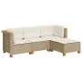 Juego de sofás jardín con cojines 4 pzas ratán sintético beige by , Garden sets - Ref: Foro24-3261781, Price: 299,64 €, Disco...