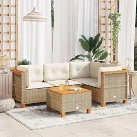 Juego de sofás jardín con cojines 5 pzas ratán sintético beige by , Garden sets - Ref: Foro24-3261805, Price: 404,83 €, Disco...
