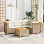 Juego de sofás jardín con cojines 5 pzas ratán sintético beige von , Gartensets - Ref: Foro24-3261805, Preis: 390,09 €, Rabat...