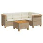 Juego de sofás jardín con cojines 5 pzas ratán sintético beige von , Gartensets - Ref: Foro24-3261805, Preis: 390,09 €, Rabat...