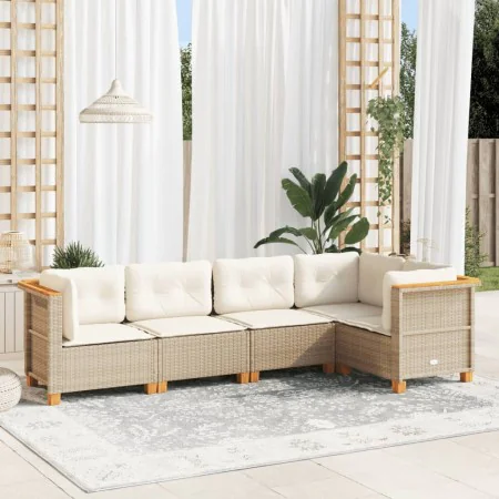 Juego de sofás jardín con cojines 5 pzas ratán sintético beige von , Gartensets - Ref: Foro24-3261811, Preis: 372,35 €, Rabat...