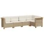 Juego de sofás jardín con cojines 5 pzas ratán sintético beige von , Gartensets - Ref: Foro24-3261811, Preis: 372,35 €, Rabat...