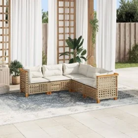 Juego de sofás jardín con cojines 5 pzas ratán sintético beige von , Gartensets - Ref: Foro24-3261826, Preis: 443,01 €, Rabat...