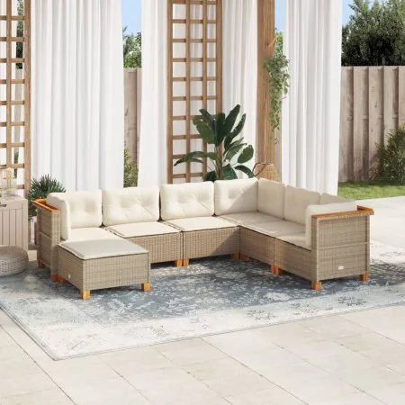 Set sofás de jardín 7 piezas y cojines ratán sintético beige by , Garden sets - Ref: Foro24-3261937, Price: 525,71 €, Discoun...