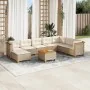 Set de sofás de jardín con cojines 9 pzas ratán sintético beige von , Gartensets - Ref: Foro24-3261961, Preis: 649,77 €, Raba...