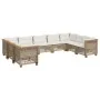 Set de sofás de jardín con cojines 9 pzas ratán sintético beige by , Garden sets - Ref: Foro24-3261982, Price: 777,00 €, Disc...