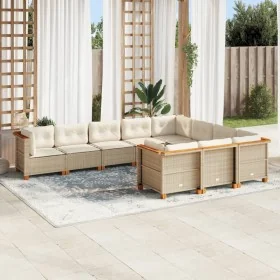 Juego de sofás jardín con cojines beige 10 pzas ratán sintético by , Garden sets - Ref: Foro24-3262033, Price: 770,20 €, Disc...