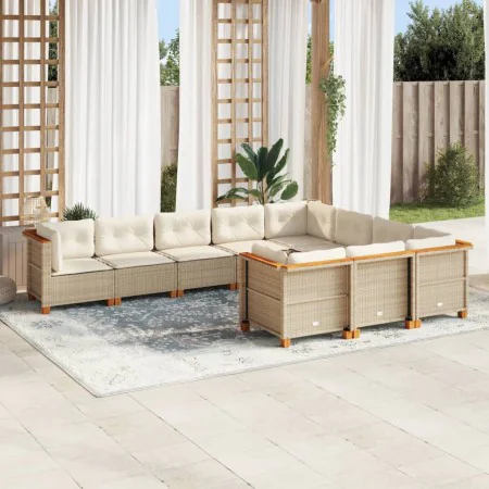 Juego de sofás jardín con cojines beige 10 pzas ratán sintético von , Gartensets - Ref: Foro24-3262033, Preis: 770,20 €, Raba...
