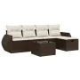 Set sofás de jardín 6 piezas y cojines ratán sintético marrón von , Gartensets - Ref: Foro24-3264099, Preis: 397,23 €, Rabatt: %