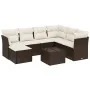 Set sofás de jardín 8 piezas y cojines ratán sintético marrón by , Garden sets - Ref: Foro24-3263229, Price: 505,16 €, Discou...