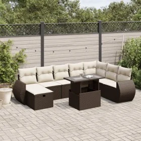 Set de sofás de jardín 9 pzas y cojines ratán sintético marrón von , Gartensets - Ref: Foro24-3275193, Preis: 644,55 €, Rabat...