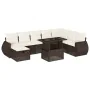 Set de sofás de jardín 9 pzas y cojines ratán sintético marrón by , Garden sets - Ref: Foro24-3275193, Price: 644,55 €, Disco...