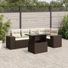 Set sofás de jardín 6 piezas y cojines ratán sintético marrón von , Gartensets - Ref: Foro24-3269153, Preis: 478,45 €, Rabatt: %