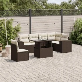 Juego de sofás de jardín 7 piezas con cojines ratán PE marrón by , Garden sets - Ref: Foro24-3269203, Price: 533,69 €, Discou...