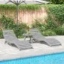 Tumbonas con mesa 2 unidades madera maciza de acacia gris by , Loungers - Ref: Foro24-3155469, Price: 276,88 €, Discount: %