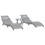 Tumbonas con mesa 2 unidades madera maciza de acacia gris by , Loungers - Ref: Foro24-3155469, Price: 276,88 €, Discount: %