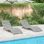 Tumbonas con mesa 2 unidades madera maciza de acacia gris by , Loungers - Ref: Foro24-3155469, Price: 276,88 €, Discount: %