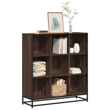Estantería de madera y metal marrón roble 97,5x33x107,5 cm de , Librerías y estanterías - Ref: Foro24-3300864, Precio: 110,55...