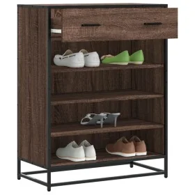 Zapatero de madera y metal marrón roble 75x38x97,5 cm by , Shoe racks and shoe organizers - Ref: Foro24-3300879, Price: 109,0...