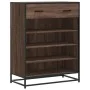 Zapatero de madera y metal marrón roble 75x38x97,5 cm de , Zapateros y organizadores de calzado - Ref: Foro24-3300879, Precio...
