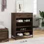 Zapatero de madera y metal marrón roble 75x38x97,5 cm de , Zapateros y organizadores de calzado - Ref: Foro24-3300879, Precio...
