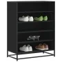 Zapatero de madera de ingeniería y metal negro 75x38x97,5 cm von , Schuhregale und Schuhorganisatoren - Ref: Foro24-3300870, ...