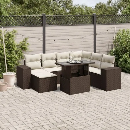 Set sofás de jardín 8 piezas y cojines ratán sintético marrón von , Gartensets - Ref: Foro24-3269333, Preis: 580,30 €, Rabatt: %
