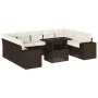 Set de sofás de jardín 10 pzas y cojines ratán sintético marrón von , Gartensets - Ref: Foro24-3269373, Preis: 713,48 €, Raba...