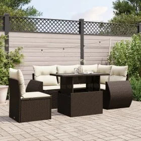 Set sofás de jardín 6 piezas y cojines ratán sintético marrón von , Gartensets - Ref: Foro24-3268543, Preis: 483,69 €, Rabatt: %