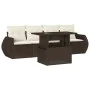 Set comedor de jardín 5 piezas y cojines ratán sintético marrón by , Garden sets - Ref: Foro24-3268363, Price: 403,63 €, Disc...