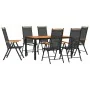 Juego de comedor para jardín 7 piezas aluminio negro y marrón von , Gartensets - Ref: Foro24-3200602, Preis: 558,63 €, Rabatt: %