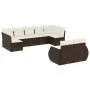 Set de sofás de jardín 9 pzas y cojines ratán sintético marrón by , Garden sets - Ref: Foro24-3254160, Price: 619,68 €, Disco...