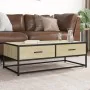 Mesa de centro madera ingeniería metal roble Sonoma 100x50x35cm de , Mesas de centro - Ref: Foro24-848780, Precio: 83,89 €, D...