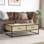 Mesa de centro madera ingeniería metal roble Sonoma 100x50x35cm de , Mesas de centro - Ref: Foro24-848780, Precio: 83,89 €, D...