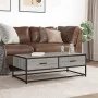Mesa de centro madera ingeniería metal gris Sonoma 100x50x35 cm de , Mesas de centro - Ref: Foro24-848782, Precio: 86,45 €, D...